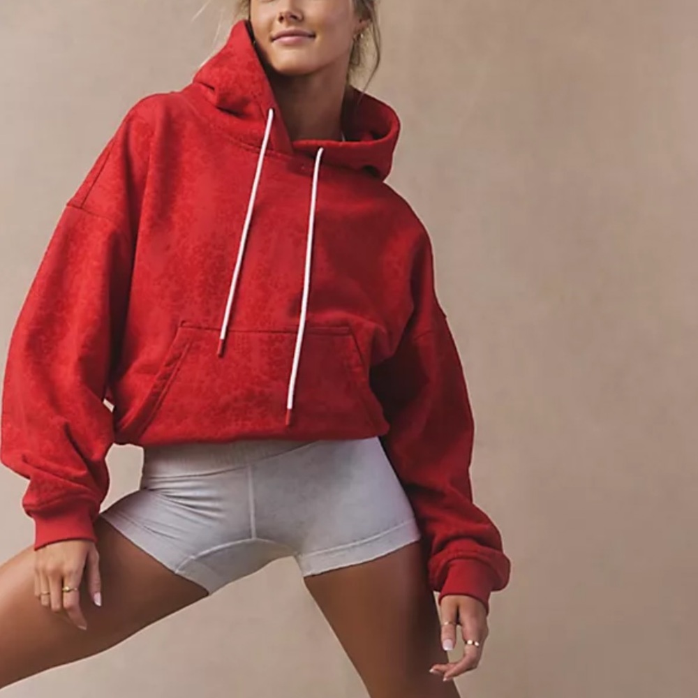 Free People final call flocked velvet hoodie